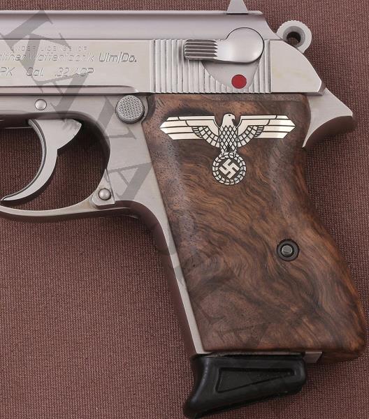 Walther PPK İçin Gümüş İşleme Ceviz Kabze