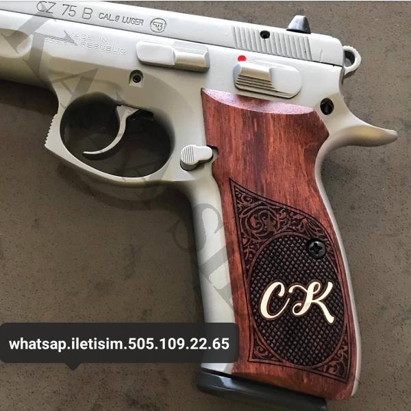 Cz 75 B İçin Özel Gül Ağacı Kabze.